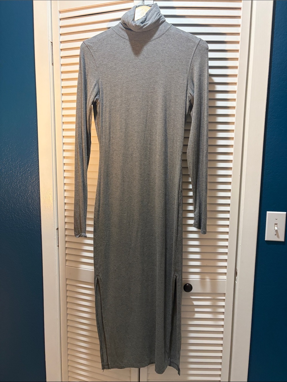 Kit and Ace Heather Grey Turtleneck Maxi Dress